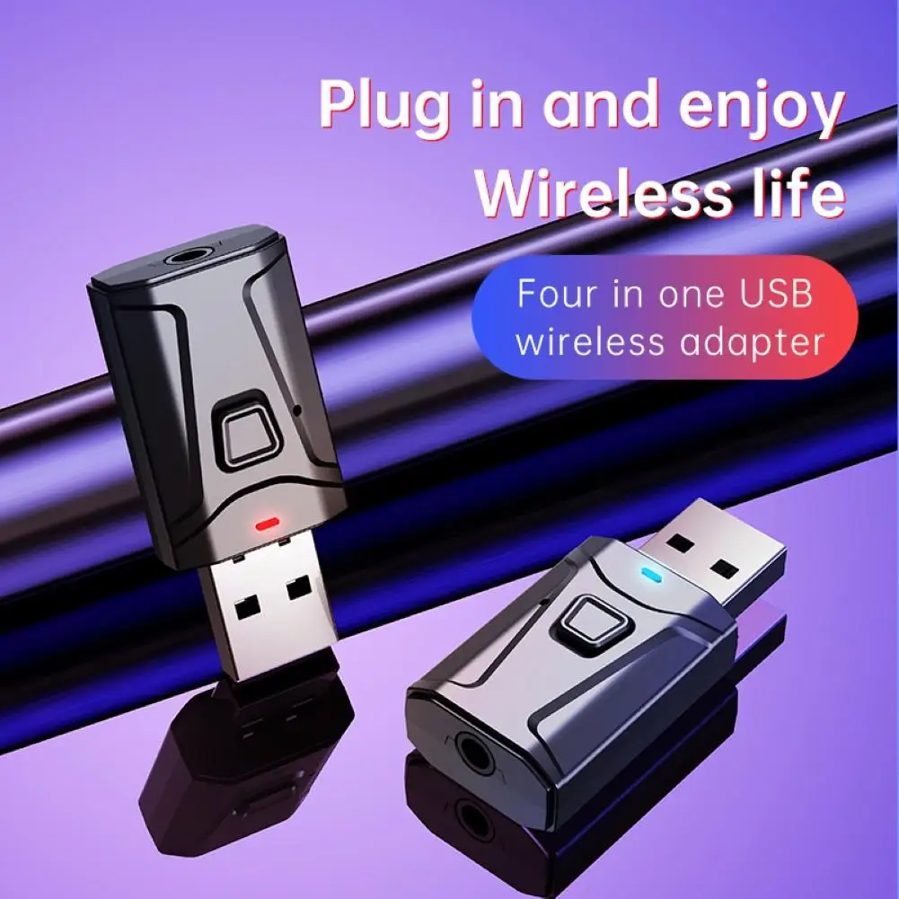 USB Bluetooth 5 0 передатчик и приемник Mic 3 в 1 адаптер EDR Dongle мм AUX для ТВ ПК наушников дома