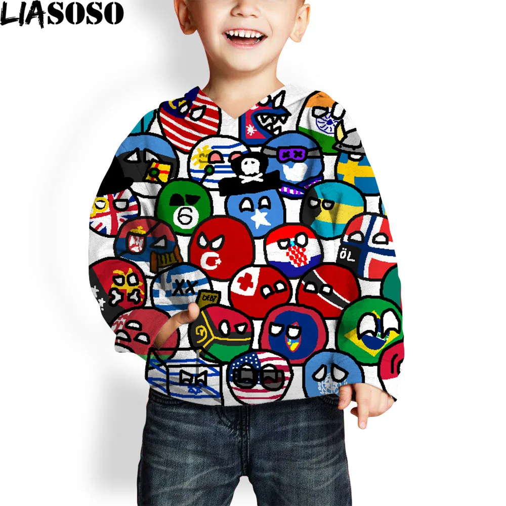 LIASOSO Countryball Polandball 3D Printed Kids Hoodies Boy Girl Casual National Balls Pullovers Streetwear Sweatshirt Tops 
LIASOSO Countryball Polandball 3D Printed Kids Hoodies Boy Girl Casual National Balls Pullovers Streetwear Sweatshirt Tops