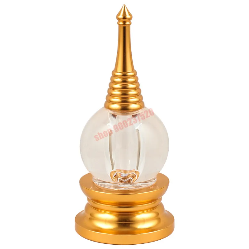 Tibetan Buddhist offering ornaments alloy base crystal gadang pagoda Bodhi pagoda can be installed with Scripture height of 11cm
Tibetan Buddhist offering ornaments alloy base crystal gadang pagoda Bodhi pagoda can be installed with Scripture height of 11cm