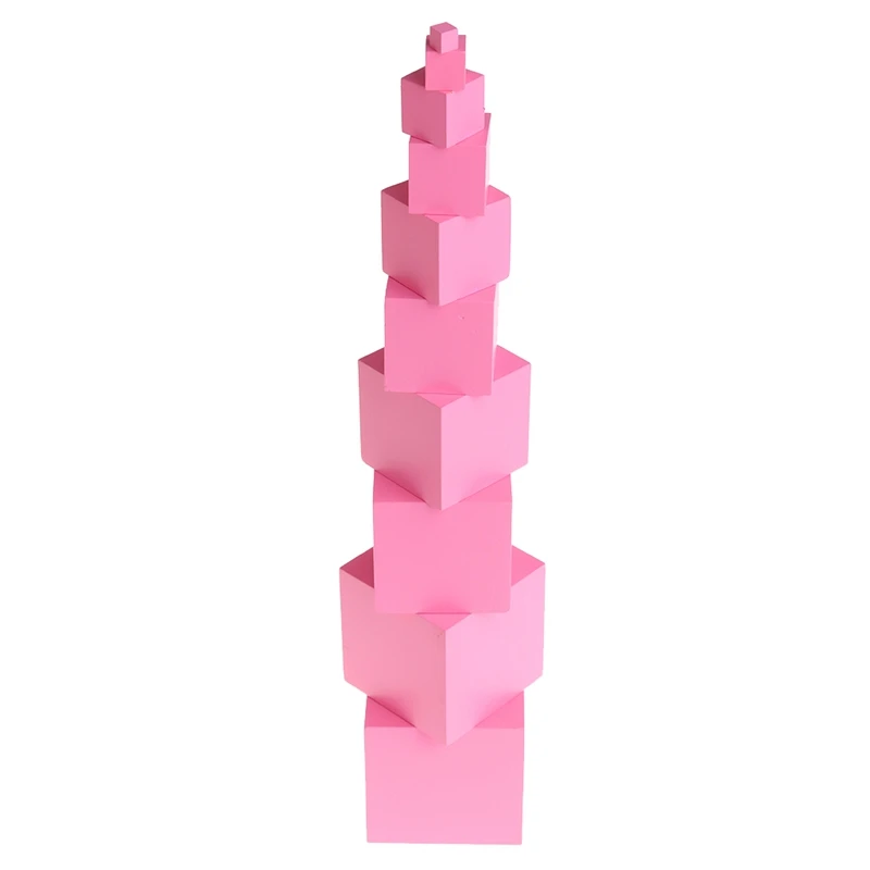 Montessori Sensorial Materials Tower Family Set Wooden Building Blocks Toy Kid T3LA