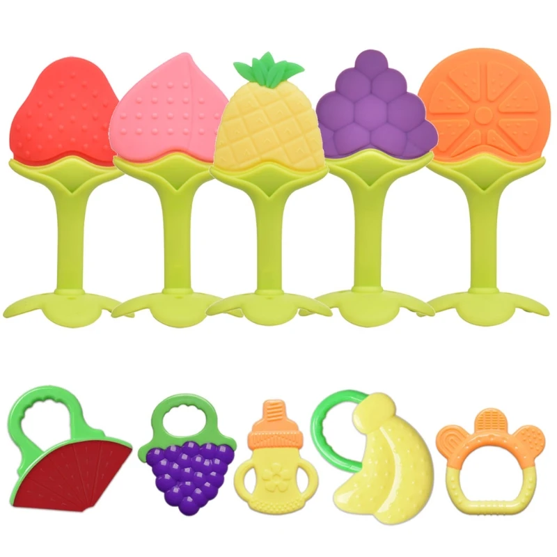 10 Pack Teething Toys Fruit Shaped Silicone Baby Teethers BPA Free Unique Gift Accessories for Newborn
10 Pack Teething Toys Fruit Shaped Silicone Baby Teethers BPA Free Unique Gift Accessories for Newborn