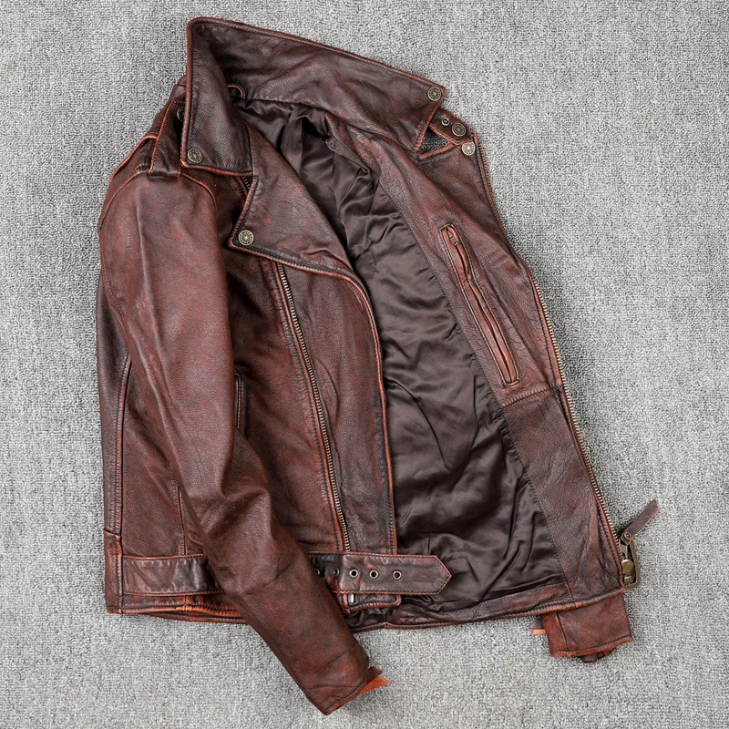 2021 Vintage Brown American Motorcycle Style Genuine Leather Jacket Men Plus Size 5XL Real Natural Cowhide Slim Fit Autumn Coat
2021 Vintage Brown American Motorcycle Style Genuine Leather Jacket Men Plus Size 5XL Real Natural Cowhide Slim Fit Autumn Coat
