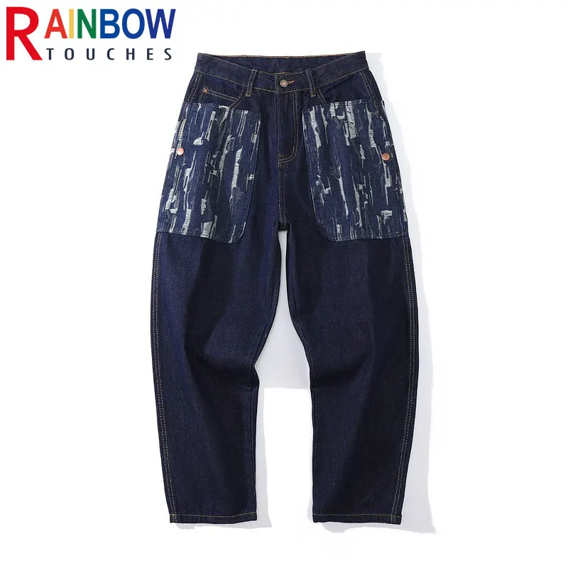 Rainbowtouches Jeans Men Color Matching Patch Retro Trend Straight Casual Loose Tooling Pants Fashion Unisex Superior Quality
Rainbowtouches Jeans Men Color Matching Patch Retro Trend Straight Casual Loose Tooling Pants Fashion Unisex Superior Quality