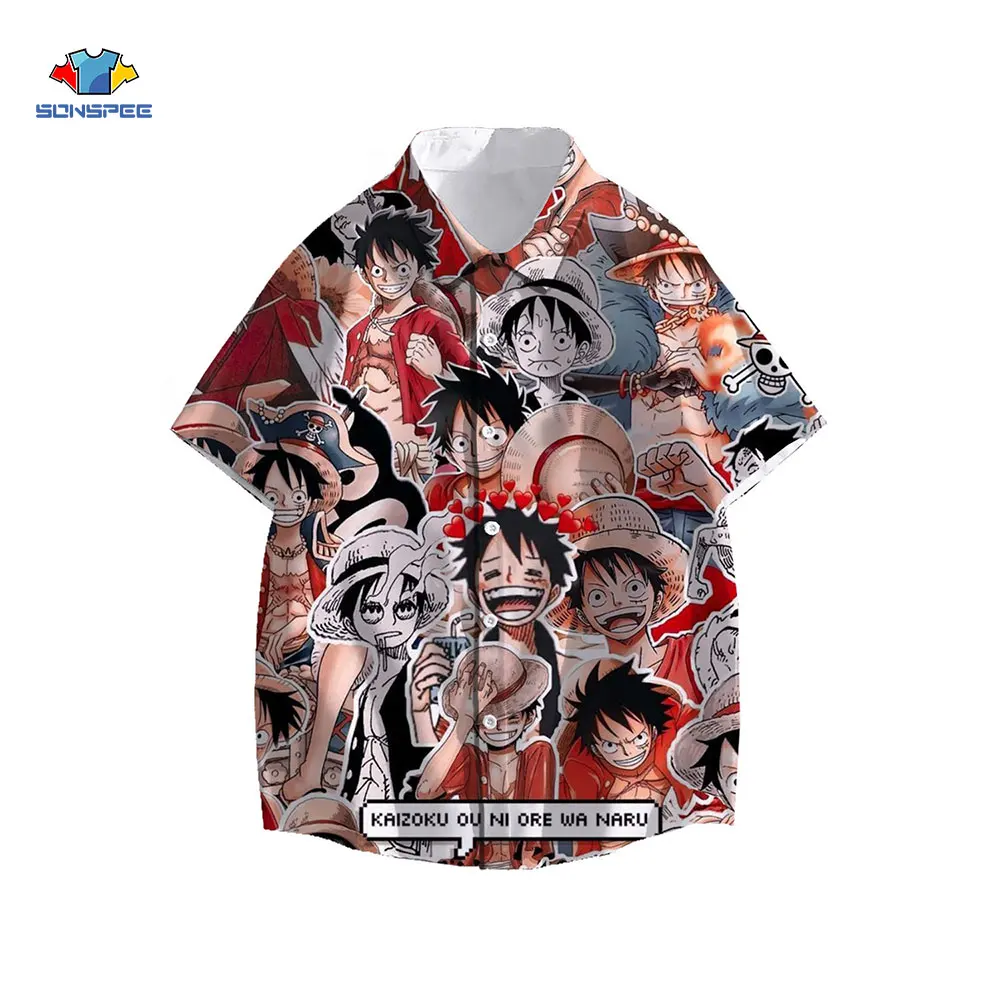 SONSPEE Anime Hawaiian Shirt 3D Print Men Women Luffy Goku Summer Casual Beach Short Sleeve Shirts Harajuku Streetwear Oversize 
SONSPEE Anime Hawaiian Shirt 3D Print Men Women Luffy Goku Summer Casual Beach Short Sleeve Shirts Harajuku Streetwear Oversize