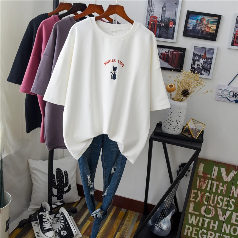 2021 Spring Fall Top Korean New Cartoon Embroidery Thick Short Sleeve T-shirt Ins Fashion Round Neck Women Bottoming Shirt
2021 Spring Fall Top Korean New Cartoon Embroidery Thick Short Sleeve T-shirt Ins Fashion Round Neck Women Bottoming Shirt
