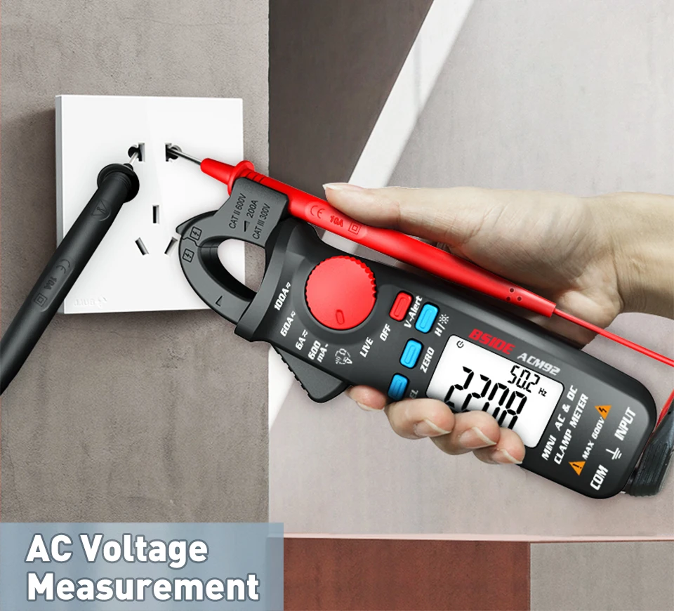 LCD Digital Clamp Meter Multimeter ACM92 DC AC Current 100A 0.1/1mA Car repair Ammeter Voltage Ohm Hz NCV Continuity Tester
LCD Digital Clamp Meter Multimeter ACM92 DC AC Current 100A 0.1/1mA Car repair Ammeter Voltage Ohm Hz NCV Continuity Tester