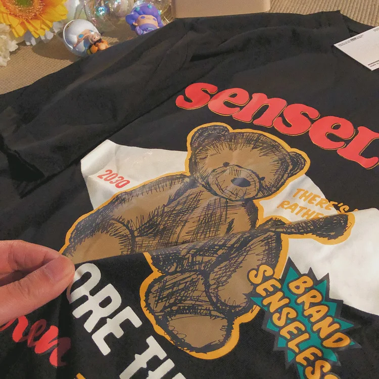 Eucosm Japanese retro soft Sister Bear short sleeve T-shirt oversize retro printing loose men and women lovers trend 
Eucosm Japanese retro soft Sister Bear short sleeve T-shirt oversize retro printing loose men and women lovers trend