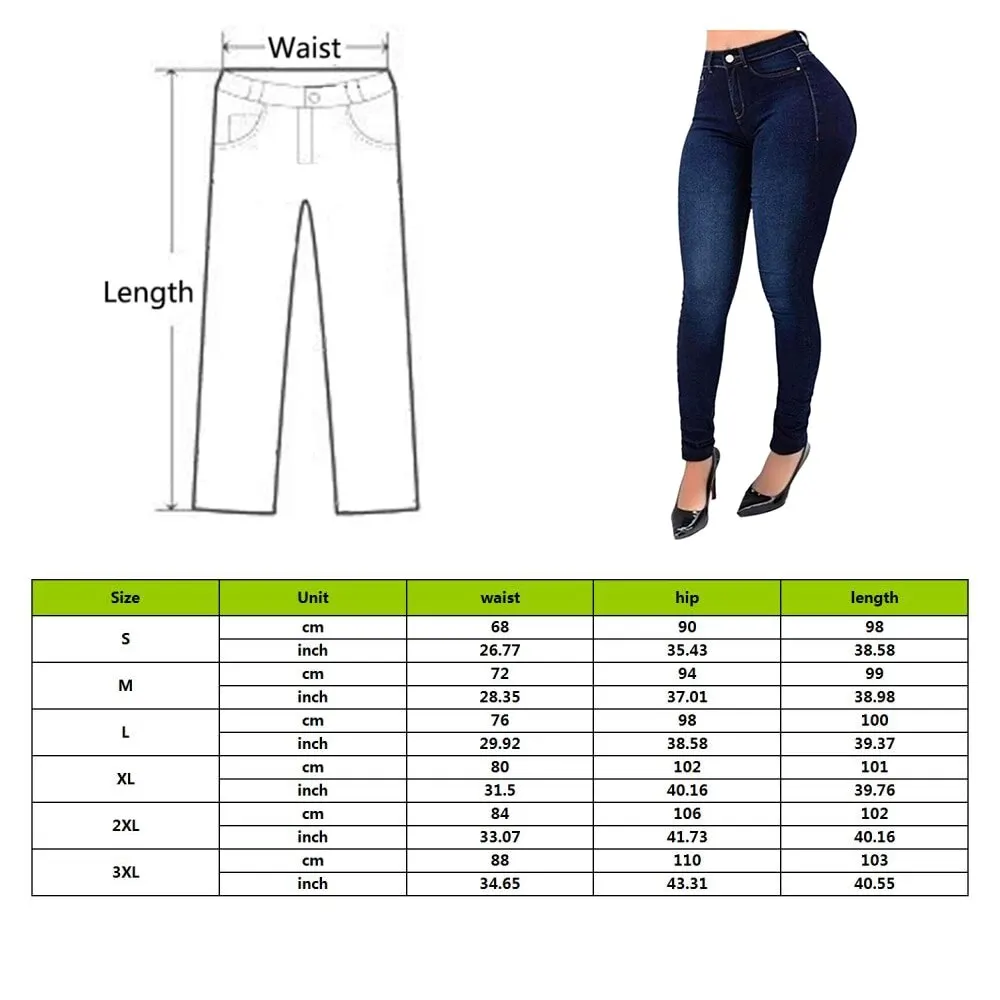 Women High Waisted Skinny Denim Jeans Stretch Slim Pants Calf Length Jeans Casual Button Office Lady Pants Plus Size
Women High Waisted Skinny Denim Jeans Stretch Slim Pants Calf Length Jeans Casual Button Office Lady Pants Plus Size