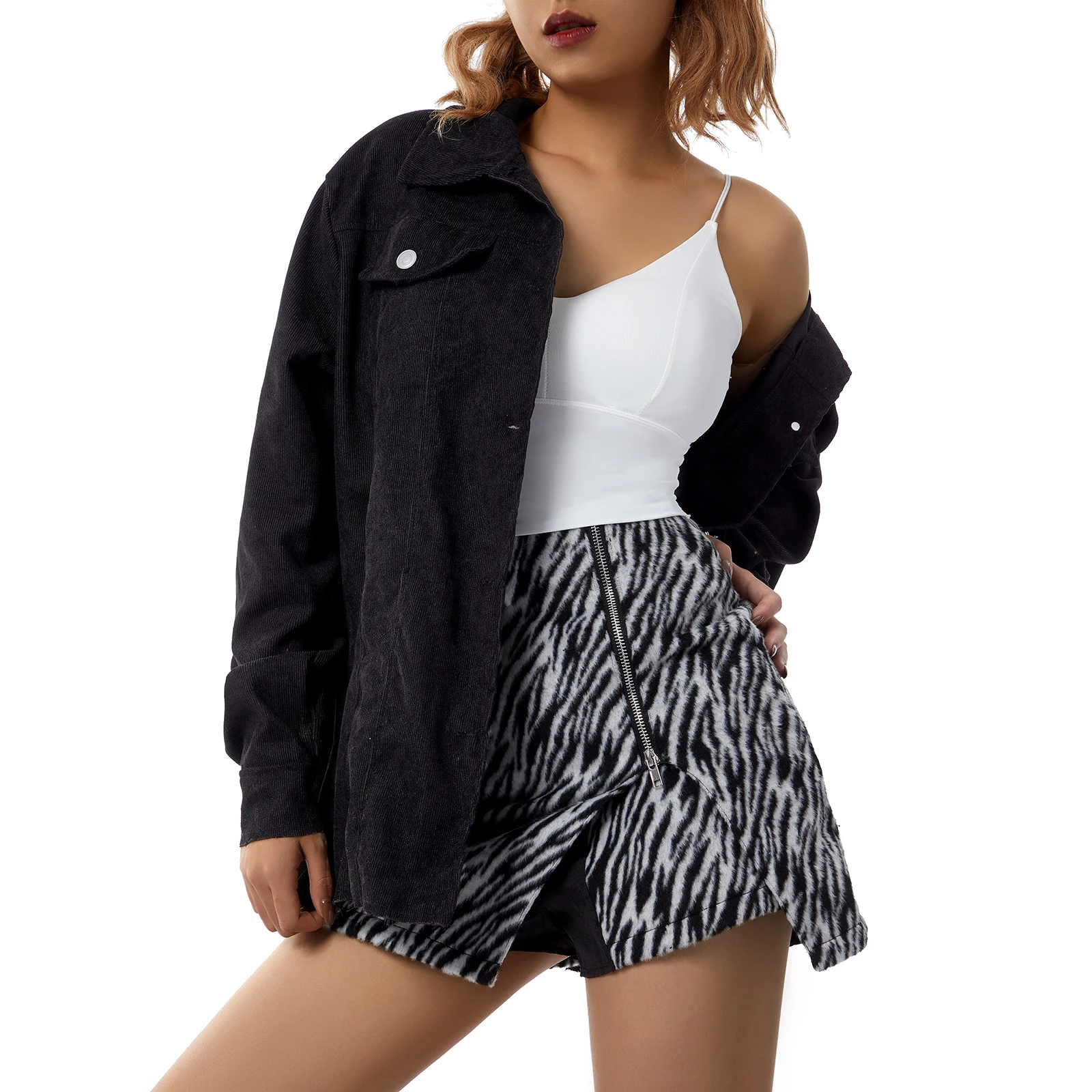 Женская Вельветовая рубашка-куртка, однобортный однотонный кардиган в рубчик с длинным рукавом и лацканами для взрослых 
Женская Вельветовая рубашка-куртка, однобортный однотонный кардиган в рубчик с длинным рукавом и лацканами для взрослых