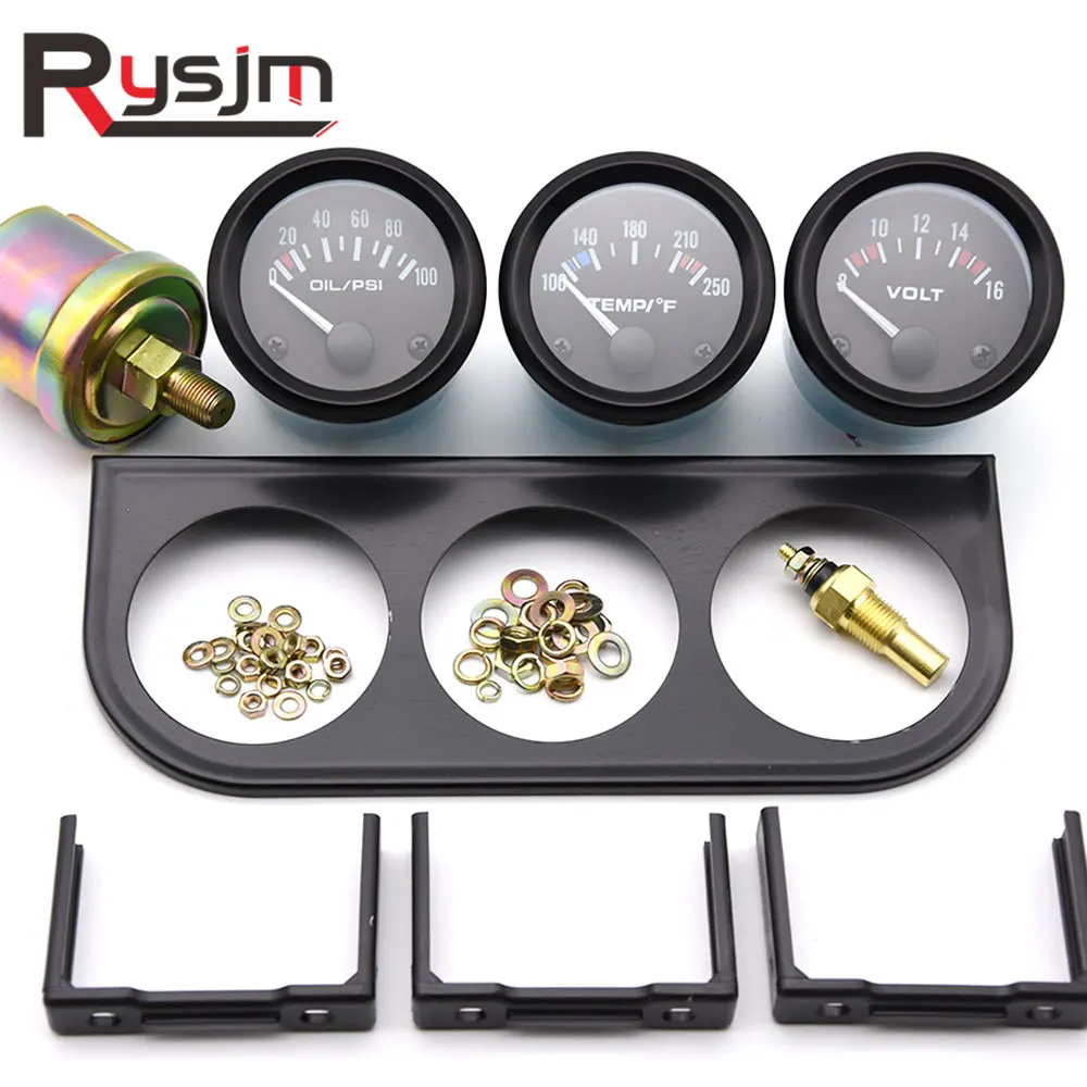 52mm Triple Kit Water Temperature Gauge + Oil Pressure Gauge psi + Volt meter for Car Oil Press Sensor 3in1 Auto Racing Gauges
52mm Triple Kit Water Temperature Gauge + Oil Pressure Gauge psi + Volt meter for Car Oil Press Sensor 3in1 Auto Racing Gauges