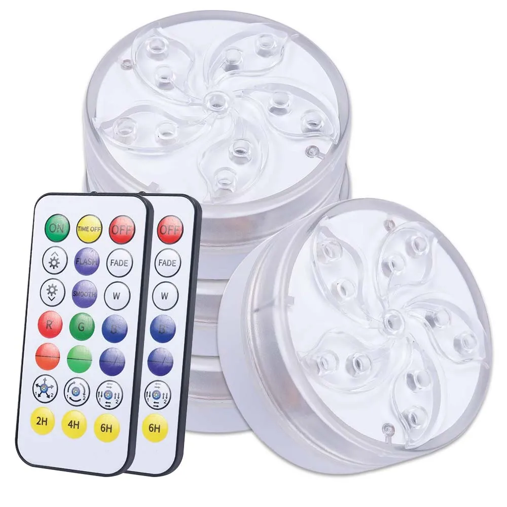 Remote Controlled IP68 Water-Proof RGB-LED Submersible Lights Bauhinia Knob Diving Light Vase Bowl Fish Tank Wedding Decoration 
Remote Controlled IP68 Water-Proof RGB-LED Submersible Lights Bauhinia Knob Diving Light Vase Bowl Fish Tank Wedding Decoration