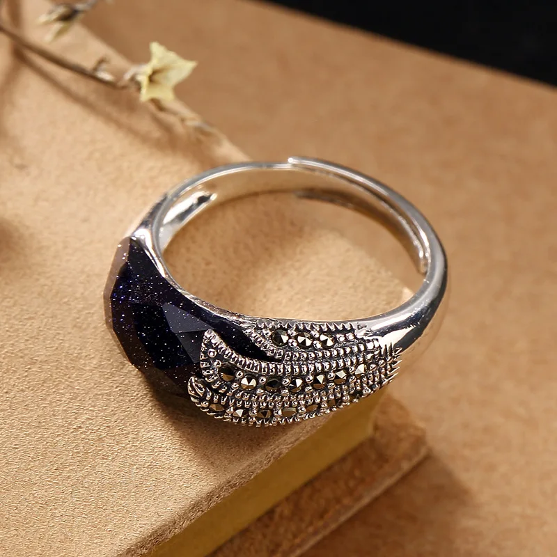 925 Sterling Silver Vintage Marcasite Open Thai Silver color Rings For Women Handmade Natural Chalcedony Women's Ring Jewelry
925 Sterling Silver Vintage Marcasite Open Thai Silver color Rings For Women Handmade Natural Chalcedony Women's Ring Jewelry
