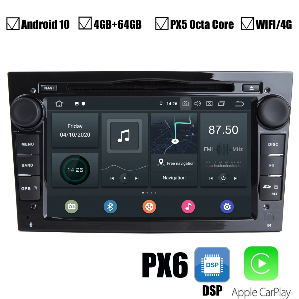 

7 IPS Car Android 10 DVD GPS Player For Opel Astra Vectra Antara Zafira Corsa Vivaro Meriva Omega Tigra PX6 4GB+64GB DSP CarPlay