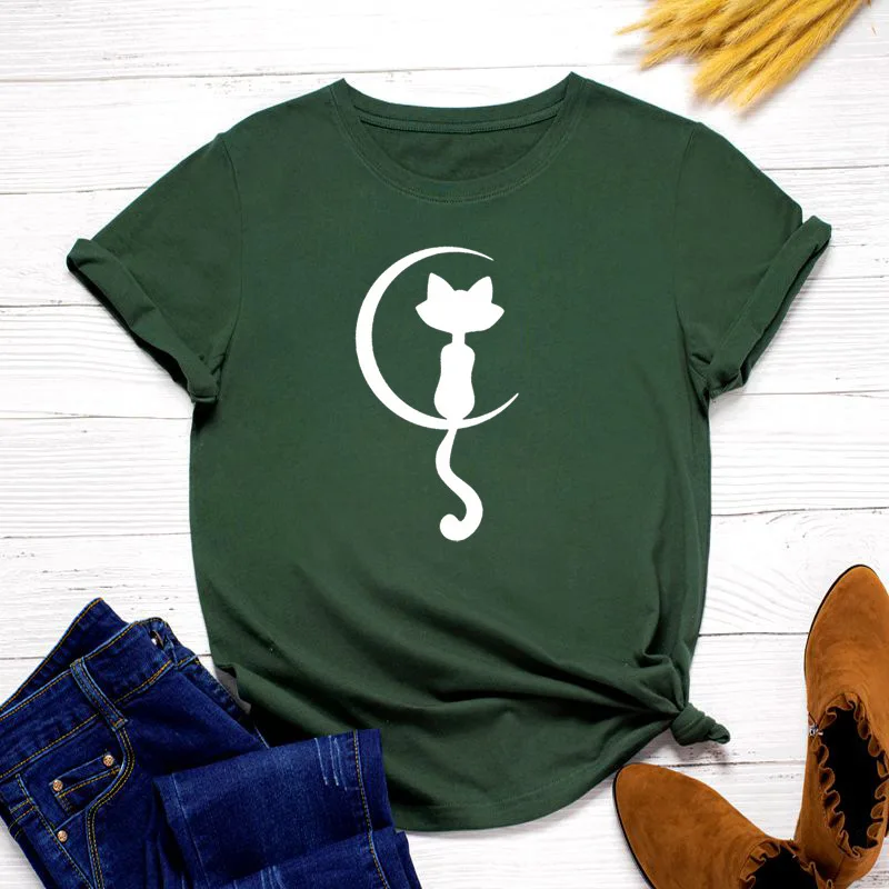 S-5XL Summer Plus Size Shirt Women New Cat Printed T Shirt O Neck Short Sleeve Tees 100%Cotton Tops Kawaii Woman Tshirts
S-5XL Summer Plus Size Shirt Women New Cat Printed T Shirt O Neck Short Sleeve Tees 100%Cotton Tops Kawaii Woman Tshirts