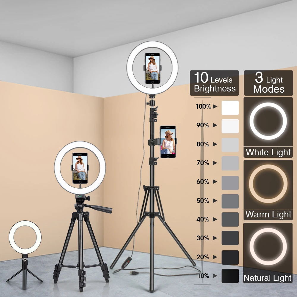 LED Ring Light Photography Lighting Selfie Lamp USB Dimmable With Tripod For Youtube Photo Studio Makeup Video Live
LED Ring Light Photography Lighting Selfie Lamp USB Dimmable With Tripod For Youtube Photo Studio Makeup Video Live