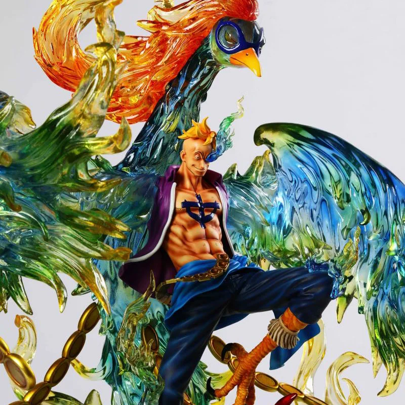 One Piece Anime Figure GK Statue Phoenix Marco White Beard Pirate Manga Statue One Piece Action Figure Doll Model Toy