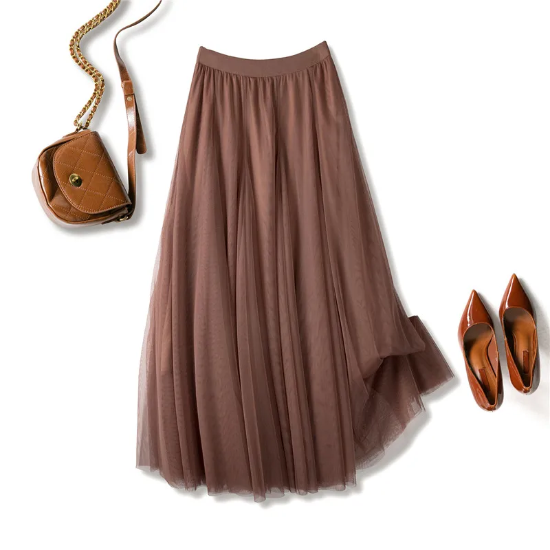 NEW Tulle Skirts Women Mesh Elastic Tutu Skirt Spring Summer Korean High Waist Kpop Fashion Pleated Long Skirt Black/Khaki
NEW Tulle Skirts Women Mesh Elastic Tutu Skirt Spring Summer Korean High Waist Kpop Fashion Pleated Long Skirt Black/Khaki