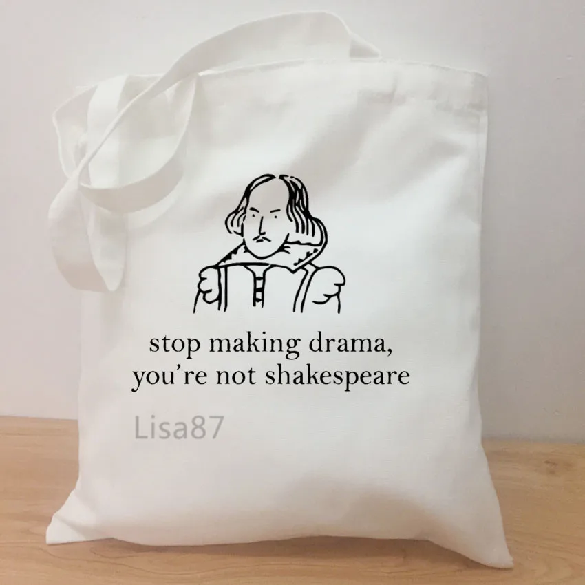 Stop Making Drama Quotes забавные холщовые сумки на плечо Kawaii Белая повседневная большая