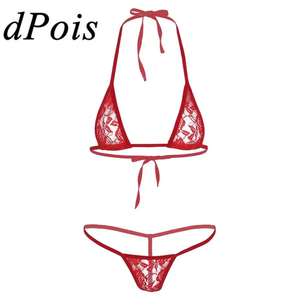 Womens Mini Micro Bikini Swimsuit Lingerie Set Swimwear Female Lace See Through Beachwear Bra Top G-String Briefs Underwear
Womens Mini Micro Bikini Swimsuit Lingerie Set Swimwear Female Lace See Through Beachwear Bra Top G-String Briefs Underwear