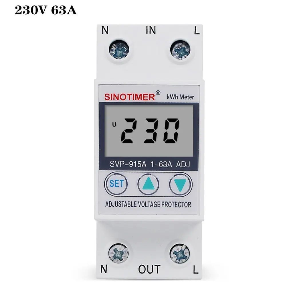 Din Rail Adjustable Voltage Protectors Relay Current Limit Protection With Wattmeter KWh Energy Meter Power Consumption
Din Rail Adjustable Voltage Protectors Relay Current Limit Protection With Wattmeter KWh Energy Meter Power Consumption