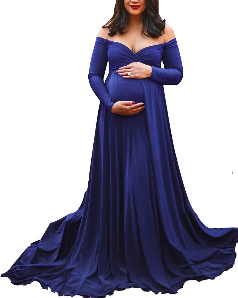 Maternity Off Shoulders Half Circle Gown for Baby Shower Photo Props Dress Zwangerschapsjurk
Maternity Off Shoulders Half Circle Gown for Baby Shower Photo Props Dress Zwangerschapsjurk