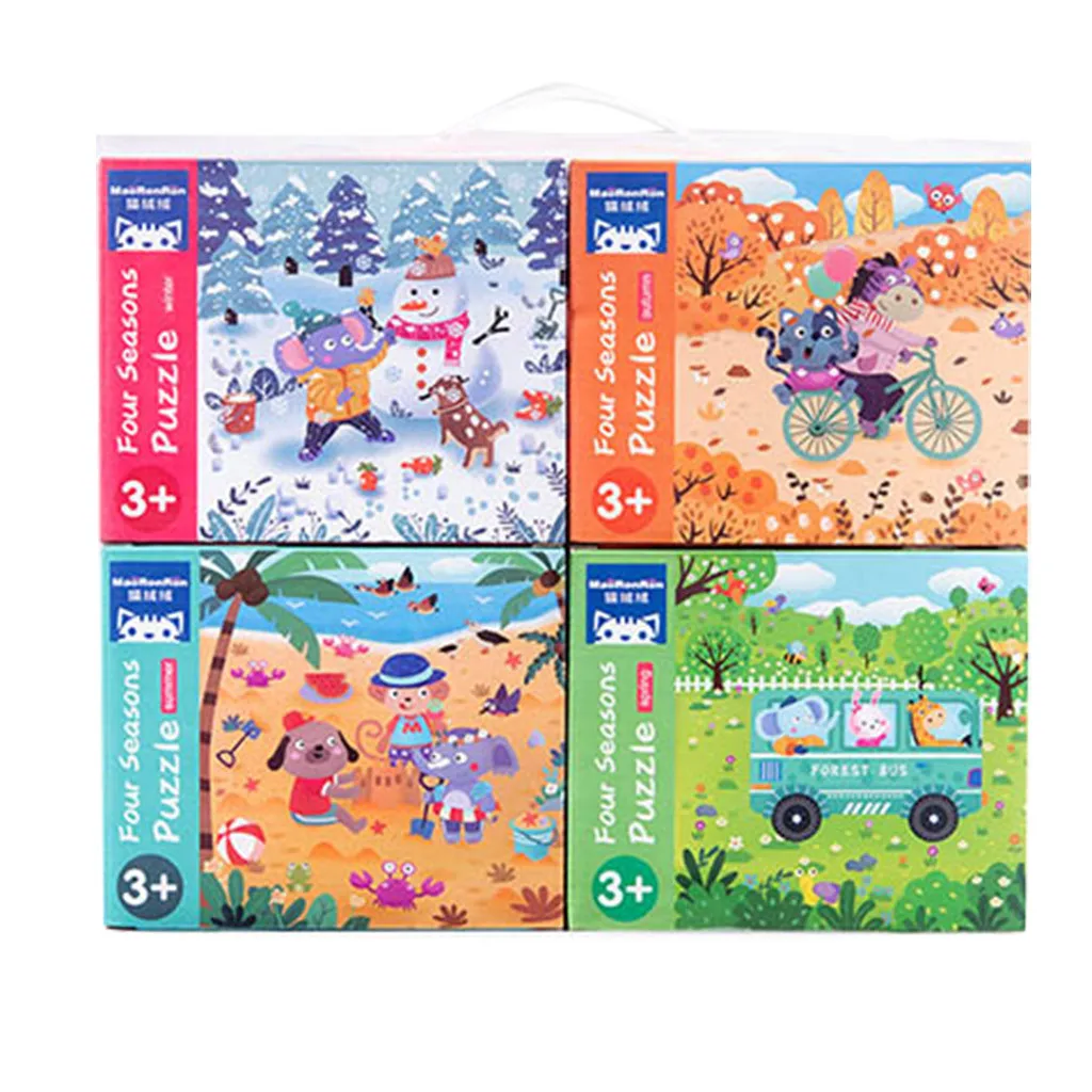Wooden Portable Gift Box Four-In-One Puzzle Children's Puzzle Large Block Puzzle Cartoon Animal Vehicle Wood Jigsaw Baby Gifts
Wooden Portable Gift Box Four-In-One Puzzle Children's Puzzle Large Block Puzzle Cartoon Animal Vehicle Wood Jigsaw Baby Gifts