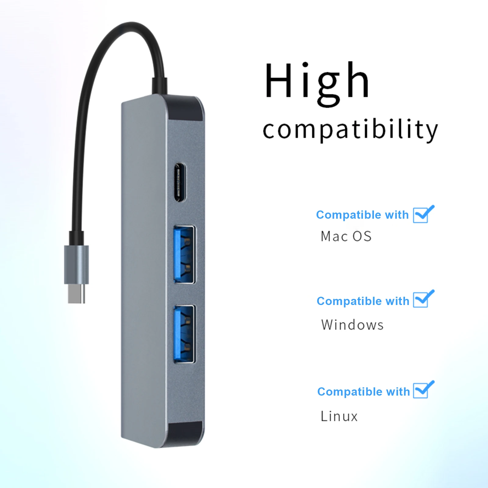 TC17 4 in 1 Multifunction Type-C Hub to HD 4K with 2 Ports USB 3.0 USB-C Adapter Compatible with MacBook Pro Hub Docking Station 
TC17 4 in 1 Multifunction Type-C Hub to HD 4K with 2 Ports USB 3.0 USB-C Adapter Compatible with MacBook Pro Hub Docking Station