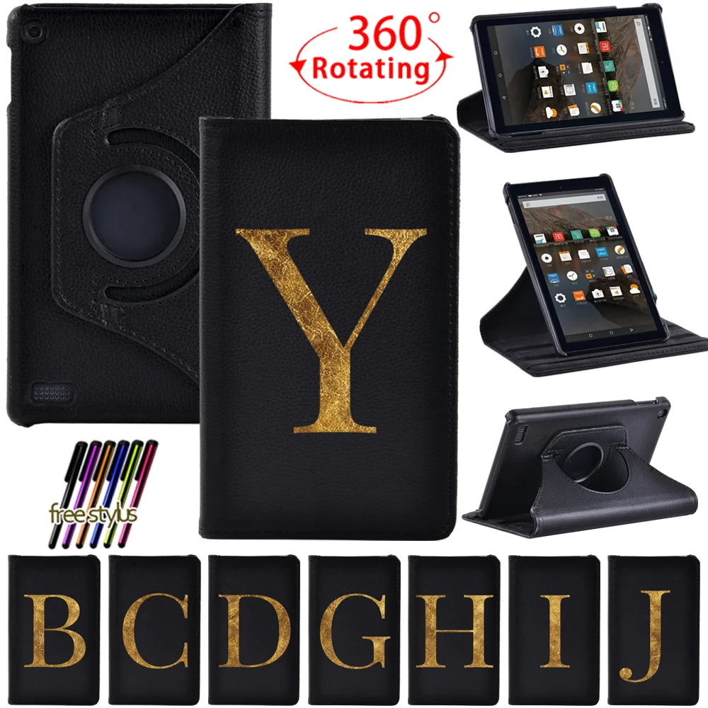 360 Degree Rotating Tablet Case for Amazon Fire 7 2015 2017 2019 Simple Letter Dust-proof Leather Stand Tablet Case+ Free Stylus
360 Degree Rotating Tablet Case for Amazon Fire 7 2015 2017 2019 Simple Letter Dust-proof Leather Stand Tablet Case+ Free Stylus
