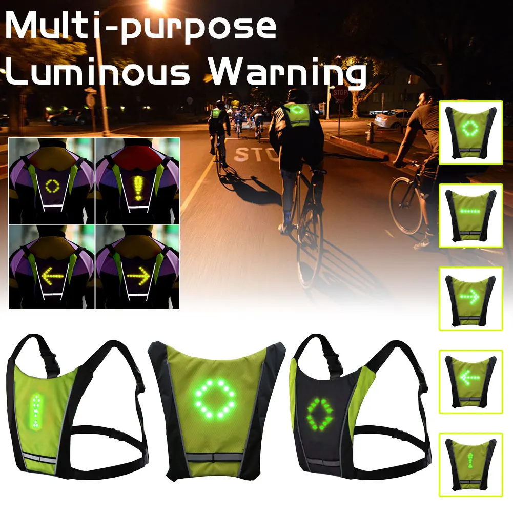 2021 LED Wireless Cycling Vest 20L MTB Bike Bag Safety LED Turn Signal Light Vest Bicycle Reflective Warning Vests With Remote
2021 LED Wireless Cycling Vest 20L MTB Bike Bag Safety LED Turn Signal Light Vest Bicycle Reflective Warning Vests With Remote
