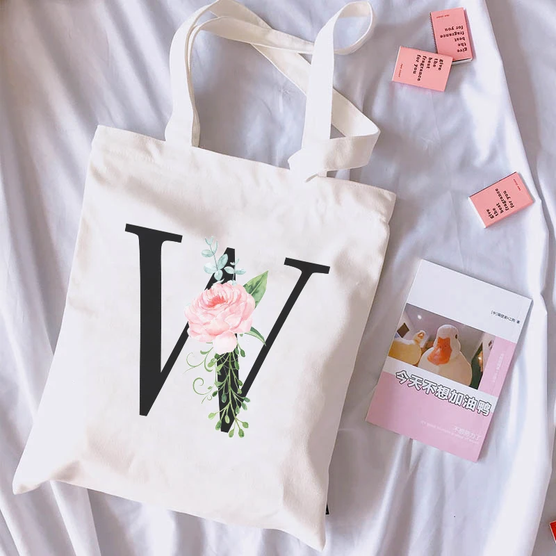 Fashion Flower Letter Printing Women Tote Canvas Bag Casual Travel Groceries Eco Shopping Bag Student Shoulder Messenger Bag
Fashion Flower Letter Printing Women Tote Canvas Bag Casual Travel Groceries Eco Shopping Bag Student Shoulder Messenger Bag