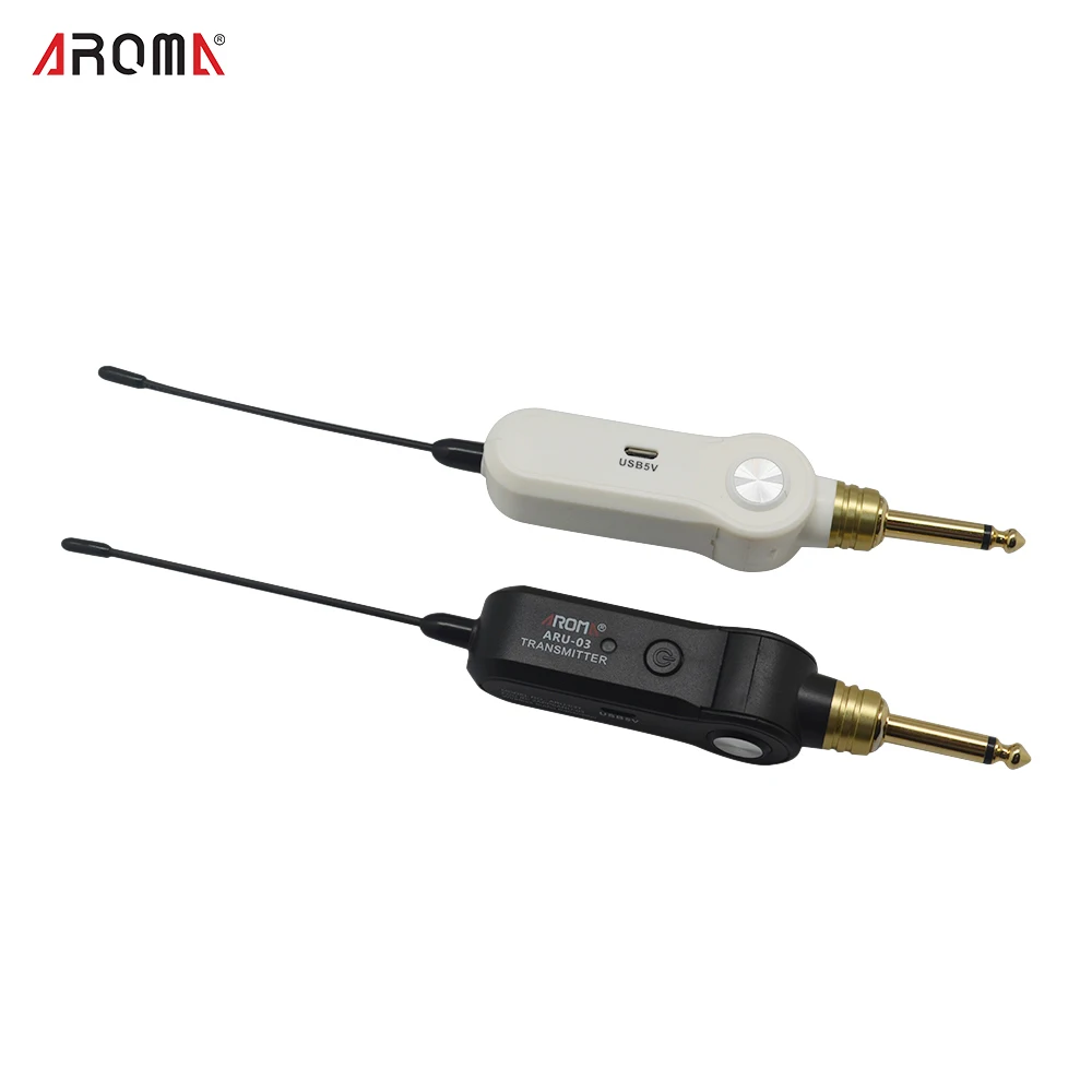 AROMA ARU-03 UHF Wireless Guitar Transmitter Audio Transmission System Electric Guitar Transmitter Receiver Set Built-in Battery
AROMA ARU-03 UHF Wireless Guitar Transmitter Audio Transmission System Electric Guitar Transmitter Receiver Set Built-in Battery