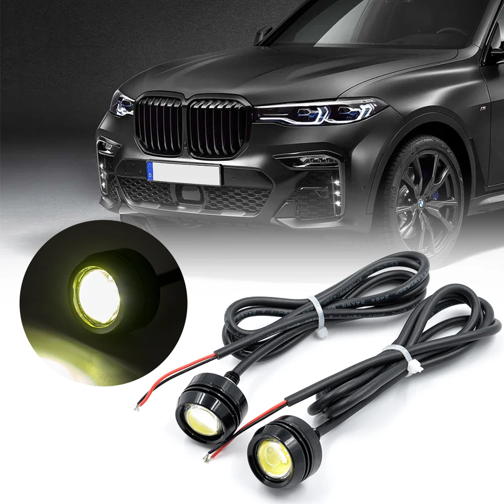 

2pc 3W Led Eagle Eyes DRL Daytime Running Lights For All Car Model Backup Reversing Parking Turn Signal Automobiles Lamps