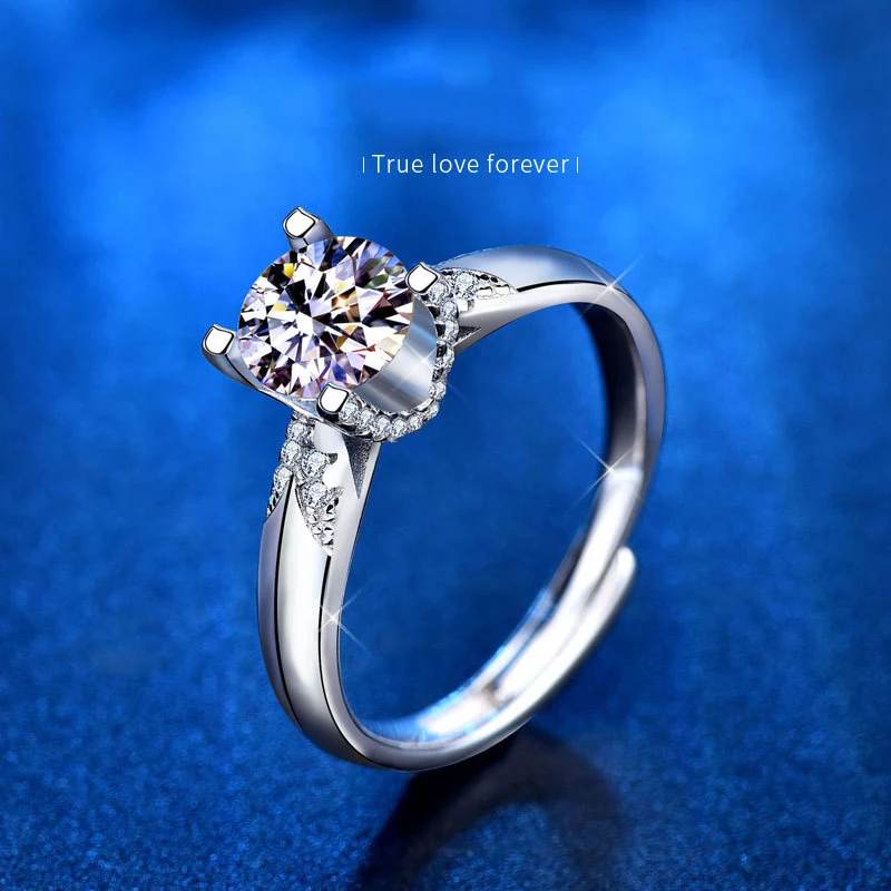 925 sterling silver Moissanite ring Classic style Round Cut Ring Single Row Diamond Engagement Anniversary Ring 1ct 
925 sterling silver Moissanite ring Classic style Round Cut Ring Single Row Diamond Engagement Anniversary Ring 1ct