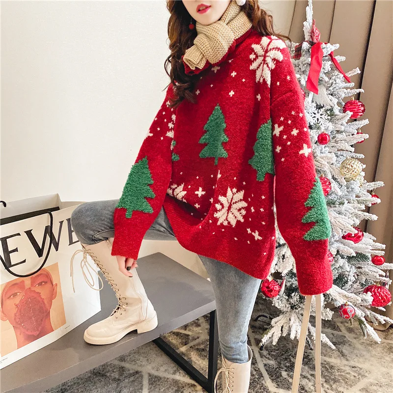 Christmas Sweater Women Christmas Tree Warm Knitted Long Sleeve Sweater Jumper Top Winter Autumn Pullovers
Christmas Sweater Women Christmas Tree Warm Knitted Long Sleeve Sweater Jumper Top Winter Autumn Pullovers