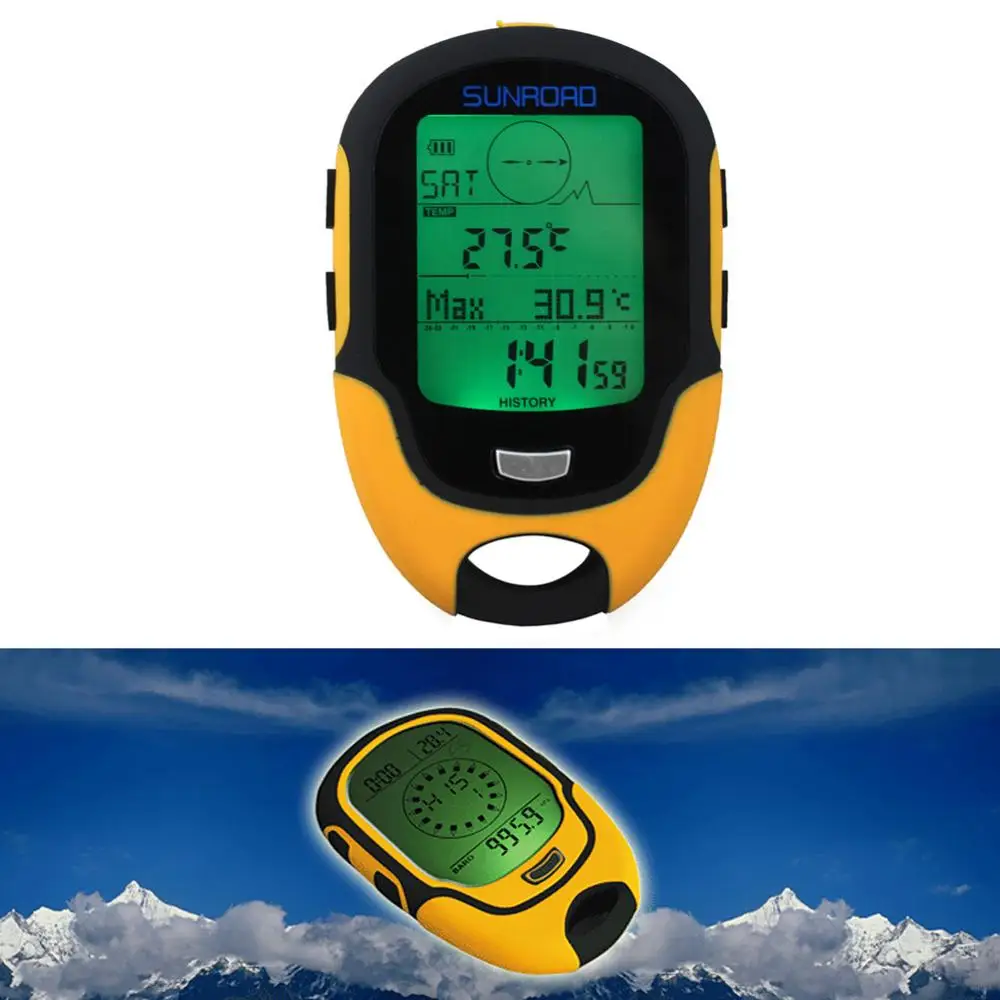 

Waterproof FR500 Weather Forecast LED Torch Multifunction LCD Digital Altimeter Barometer Compass Thermometer Hygrometer