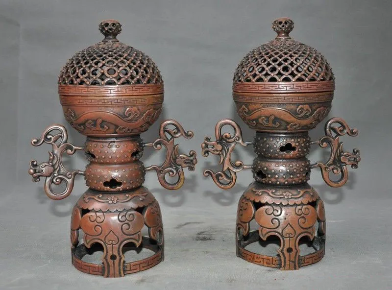 Christmas 10" Ancient China dynasty bronze Dragon beast statue Incense Burner censer Pair New Year
Christmas 10" Ancient China dynasty bronze Dragon beast statue Incense Burner censer Pair New Year