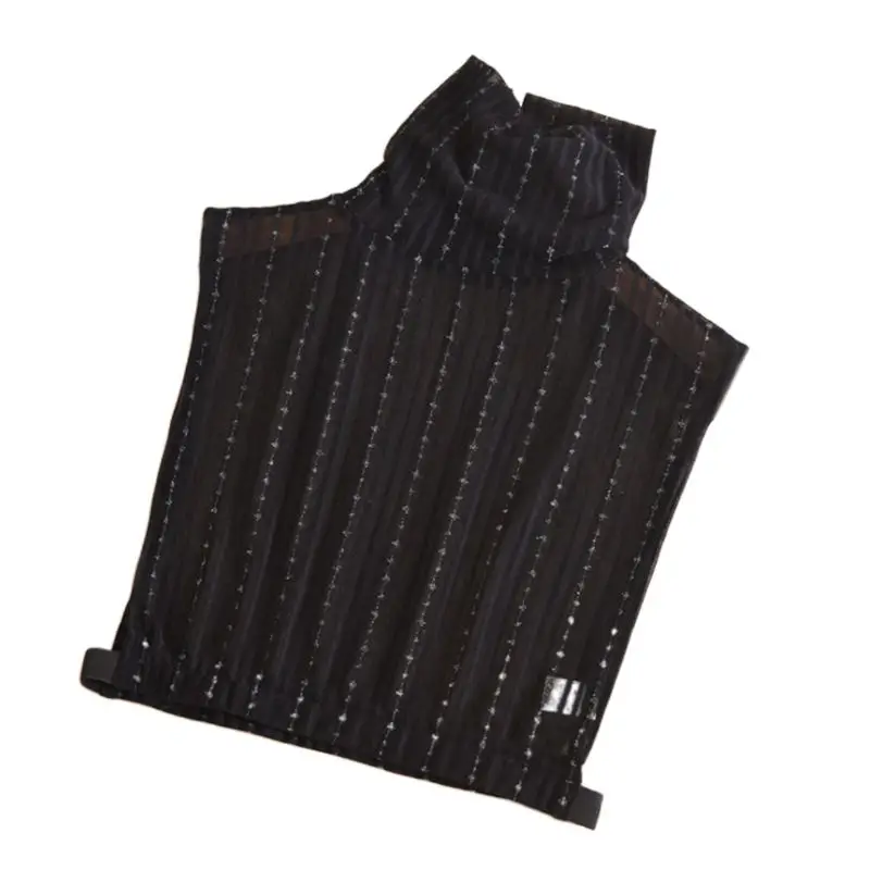 Womens Turtleneck False Collar Crochet Star Chain Glitter Stripes Semi Transparent Mesh Pullover Detachable Half-Shirt
Womens Turtleneck False Collar Crochet Star Chain Glitter Stripes Semi Transparent Mesh Pullover Detachable Half-Shirt