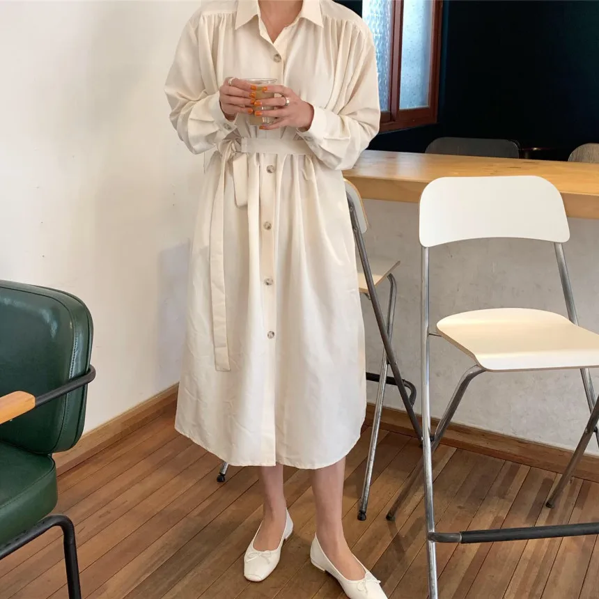 Women'S V-neck Long Sleeve Belt Button Belt Belt Split Pure Color Cotton Linen Casual Loose Long Dress
Women'S V-neck Long Sleeve Belt Button Belt Belt Split Pure Color Cotton Linen Casual Loose Long Dress