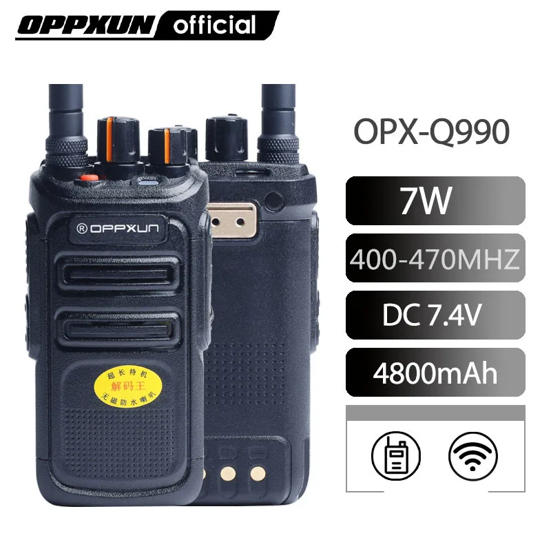 

OPPXUN Q990 Walkie Talkie 10KM Portable Ham Radio Station UHF Long Range Telefon Telsiz Two Way Car Cb for Hunting Transceiver