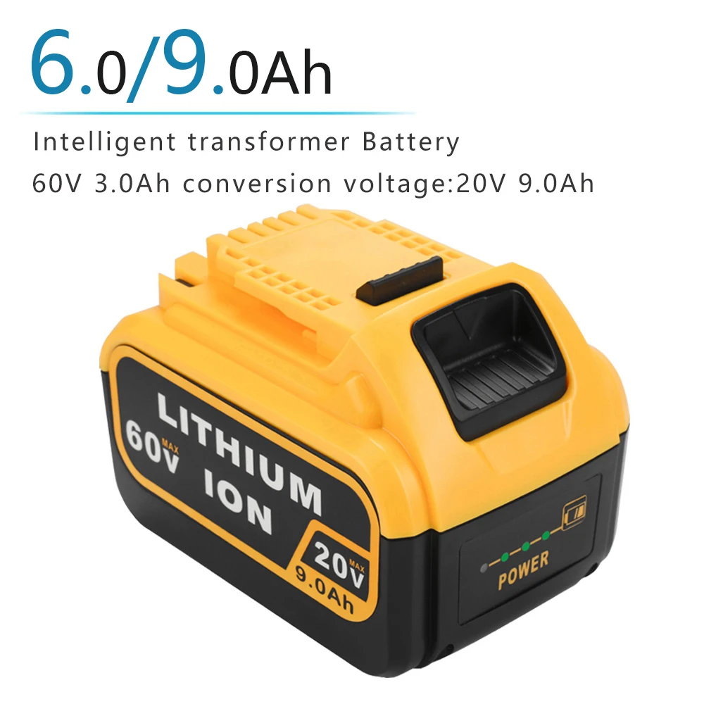 

20V 60V 9.0Ah DCB606 Replacement Li-ion Battery for DeWalt MAX XR 18V/54V power tool 9000mAh lithium Batteries