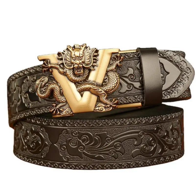 Fashion Letter Dragon Retro Automatic Buckle Belts For Men Cowhide Carved Casual Jeans Luxury Brand Belt Riemen Voor Mannen
Fashion Letter Dragon Retro Automatic Buckle Belts For Men Cowhide Carved Casual Jeans Luxury Brand Belt Riemen Voor Mannen