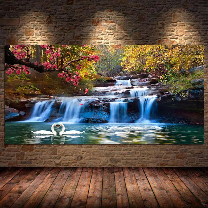 Home Decoration Waterfall Woods Swan Canvas Painting Posters and Prints Wall Art for Living Room Office Artwork Cuadros Unframed
Home Decoration Waterfall Woods Swan Canvas Painting Posters and Prints Wall Art for Living Room Office Artwork Cuadros Unframed