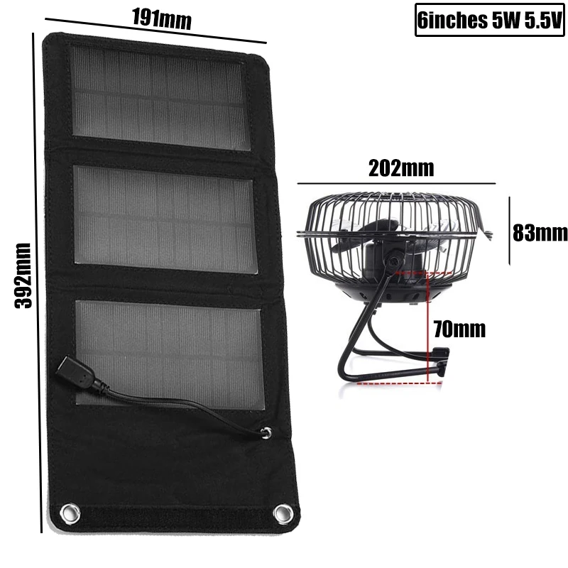 10W 5.5V Solar Powered Panel Iron Fan For Home Office Outdoor Traveling Fishing 6 Inch USB Cooling Ventilation Fan Power Bank
10W 5.5V Solar Powered Panel Iron Fan For Home Office Outdoor Traveling Fishing 6 Inch USB Cooling Ventilation Fan Power Bank