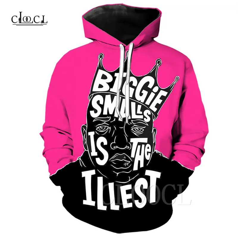 Розово красный Толстовка Harajuku известный B.I.G. Biggie Smalls Tupac модная мужская Парные