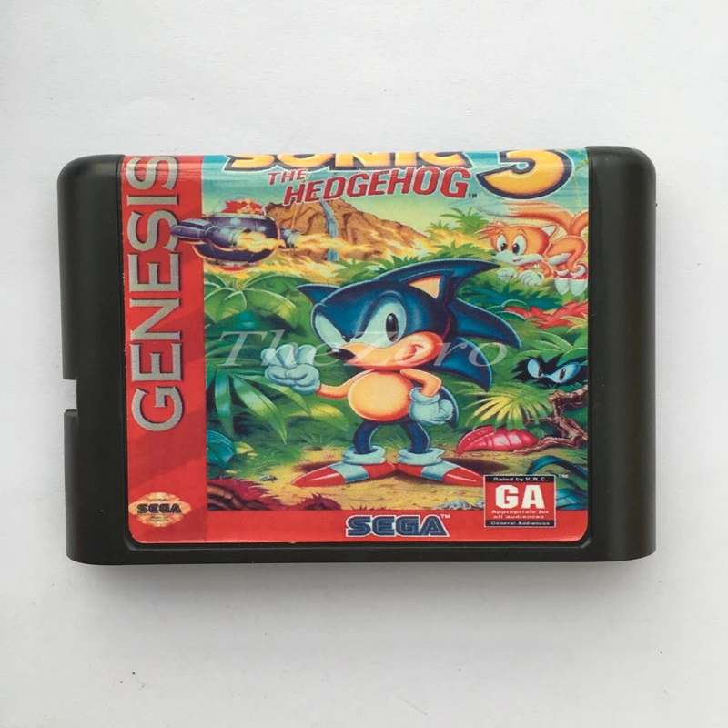 Sonic зубная щётка 3 ЕС/японский оболочка для 16 бит карточная игра Genesis Системы Sega