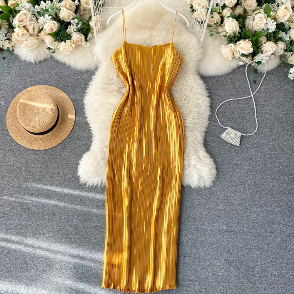 Women Design Strap Pencil Dress Summer Elastic Ruched Slim Sexy Sleeveless Party Dress Korean Fashion Bodycon Dresses NW123
Women Design Strap Pencil Dress Summer Elastic Ruched Slim Sexy Sleeveless Party Dress Korean Fashion Bodycon Dresses NW123