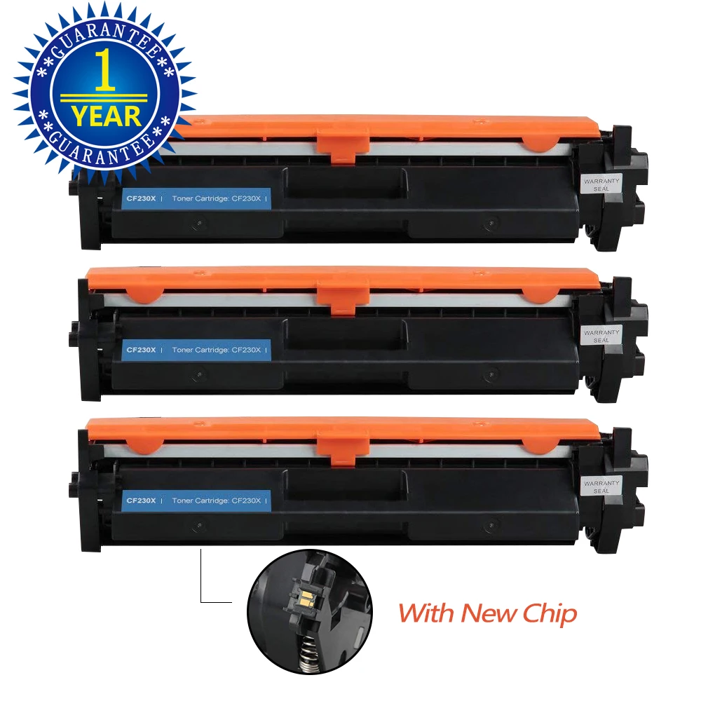 

3PK 30X CF230X Compatible Toner Cartridge With Chip Replacement for HP LaserJet M230d M203dn M203dw MFP M227fdn M227fdw M227sdn