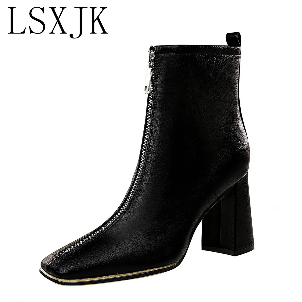 LSXJK European American Style Fashion Simple Boots Thick Heel High Heel Front Zipper Square Toe Sexy Nightclub Slim Short Boots
LSXJK European American Style Fashion Simple Boots Thick Heel High Heel Front Zipper Square Toe Sexy Nightclub Slim Short Boots