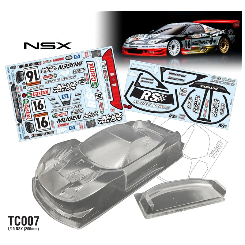 Корпус автомобиля на радиоуправлении NSX GT500, прозрачный корпус 200 мм + наклейки для автомобилей масштаба 1:10, модель FW06/94123
Корпус автомобиля на радиоуправлении NSX GT500, прозрачный корпус 200 мм + наклейки для автомобилей масштаба 1:10, модель FW06/94123
