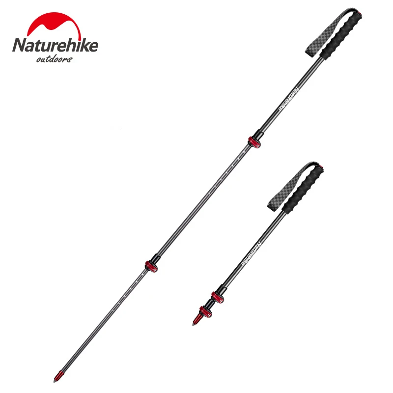 

NatureHike light carbon fiber external locking system three-section trekking poles portable outdoor Hiking Mountaineering stick